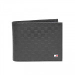 Men Black Leather Textured Two Fold Wallet