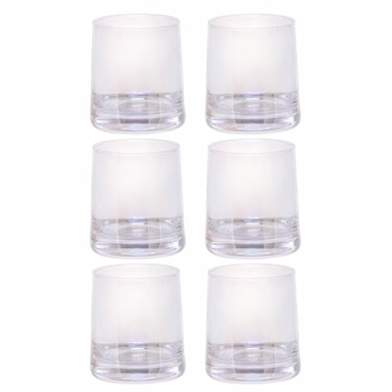 Transparent Set Of 6 Solid Water Or Juice Glasses 260 ml