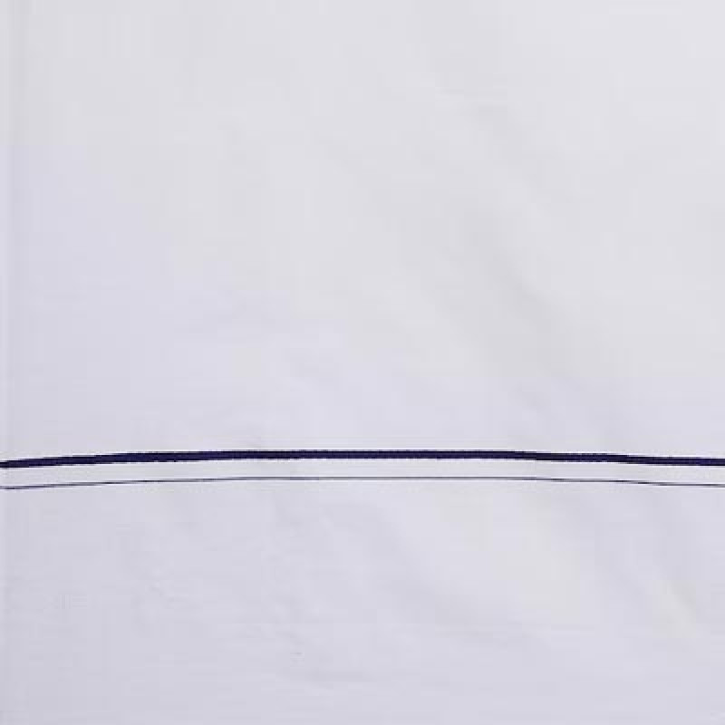 Men White & Blue Solid Pure Cotton Dhoti Has Blue Border