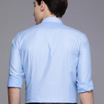 Men Blue Micro Ditsy Printed Slim Fit Pure Cotton Formal Shirt