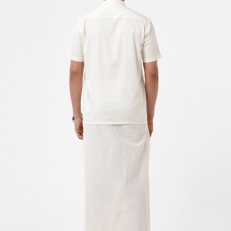 Men White Solid Pure Cotton Dhoti